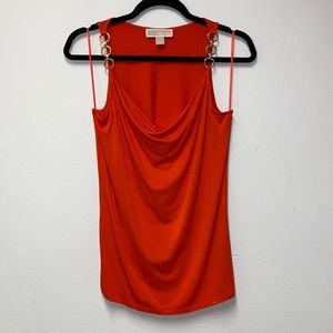 Michael Kors Orange Top with Gold Straps